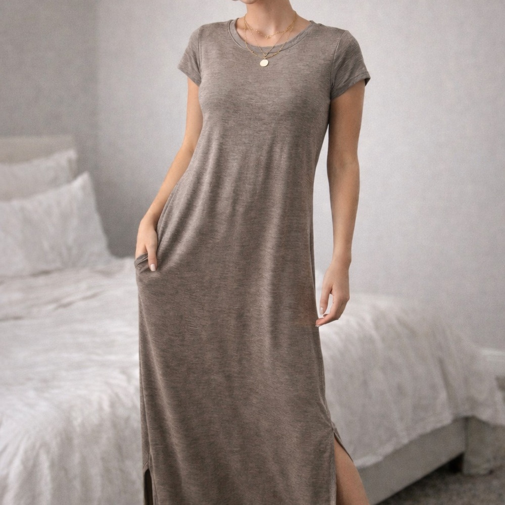 Jessica Simpson Taupe/ Green Maxi Dress